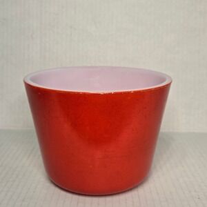 Vintage McKee Red Milk Glass Mixing Bowl Round 4.75 Inch MCM Kitchenware